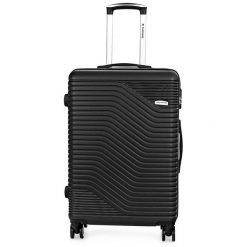 Walizka na kółkach Sapphire ST-140 czarna - średnia M DUO. Czarne walizki Sapphire, bez wzorów, średnie. W wyprzedaży za 114.80 zł.
