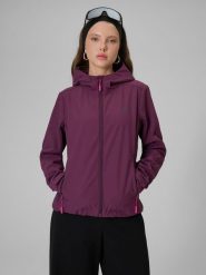 4F Kurtka softshell wiatroodporna membrana 5000 damska - fioletowa L. Fioletowe kurtki sportowe 4f, l, bez wzorów, z materiału, bez kaptura. Za 299.99 zł.