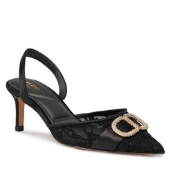 Sandały Aldo. Czarne sandały Aldo, bez wzorów, bez obcasa, na szpilce, bez zapięcia. Za 439.99 zł.