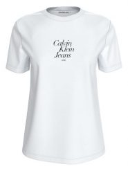 CALVIN KLEIN JEANS Koszulka w kolorze białym rozmiar: XS. Białe bluzki Calvin Klein Jeans, xs, bez wzorów, z bawełny, bez kołnierzyka, bez ramiączek. Za 88.43 zł.