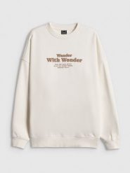 4F Bluza dresowa oversize bez kaptura damska - biała XS. Białe bluzy 4f, xs, bez wzorów, z dresówki, bez kaptura. Za 159.99 zł.