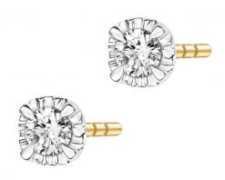 Kolczyki z żółtego i białego złota z brylantami - 0,10 ct - próba 585. Białe kolczyki Apart, z brylantem, złote. W wyprzedaży za 1,323.00 zł.