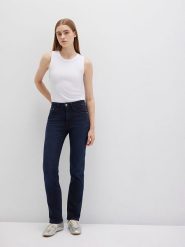 MAVI Dżinsy "Kendra" - Regular fit - w kolorze granatowym rozmiar: W30/L28. Niebieskie jeansy Mavi, l, bez wzorów, z podwyższonym stanem. Za 129.95 zł.