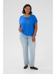 KAFFE curve Bluzka w kolorze niebieskim rozmiar: 54. Niebieskie bluzki KAFFE curve, bez wzorów, z wiskozy, bez kołnierzyka, bez ramiączek. Za 43.99 zł.