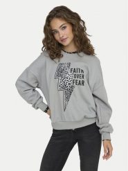 ONLY Bluza Runa 15313683 Szary Regular Fit. Szare bluzy Only, xs, bez wzorów, z bawełny, bez kaptura. Za 59.99 zł.