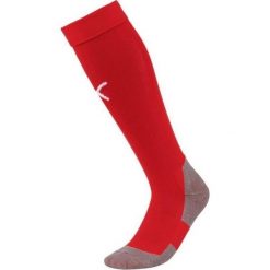Skarpety Piłkarskie Unisex Dla Dorosłych Liga Core. Czerwone skarpety Puma, bez wzorów. Za 80.99 zł.