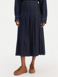 Weekend Max Mara Spódnica jeansowa Ovale 2615101071 Granatowy Regular Fit. Niebieskie spódnice Weekend Max Mara, bez wzorów, z bawełny. Za 1,139.00 zł.