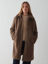 OPUS Płaszcz pluszowy "Heddy" w kolorze brązowym rozmiar: 42. Brązowe płaszcze Opus, bez wzorów, bez kaptura. Za 260.99 zł.