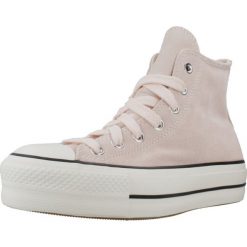 Buty CONVERSE CHUCK TAYLOR ALL STAR LIFT PLATAFORM SUEDE Rose. Czerwone trampki Converse, bez wzorów, z tkaniny, bez zapięcia. Za 267.99 zł.