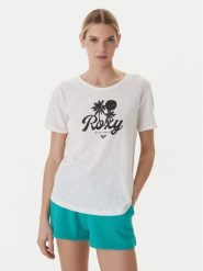 Roxy T-Shirt Oceanwave ERJZT06096 Biały Loose Fit. Białe t-shirty Roxy, l, bez wzorów, z bawełny, bez kołnierzyka, bez ramiączek. Za 109.99 zł.