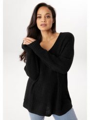 Aniston Sweter w kolorze czarnym rozmiar: 54. Czarne swetry Aniston, bez wzorów, ze splotem, bez ramiączek. Za 130.99 zł.