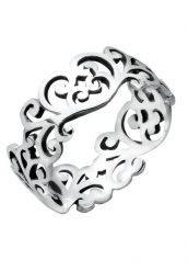 Elli Damski ornamentowy wycięty liść w srebrze 925 Sterling Silver Pierścionki 1 ct. Szare pierścionki Elli, srebrne. Za 228.64 zł.