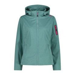 Damska kurtka turystyczna z kapturem CMP. Zielone kurtki sportowe CMP, xs, bez wzorów, z softshellu, z kapturem, trekkingowe. Za 411.25 zł.
