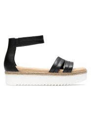 Clarks Skórzane sandały w kolorze czarnym rozmiar: 38. Czarne sandały Clarks, bez wzorów, klasyczne, z otwartym noskiem, bez obcasa, na platformie, bez zapięcia. Za 91.34 zł.