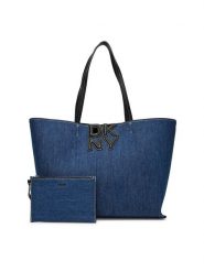DKNY Torebka R52ADJ38 Niebieski. Niebieskie shopper DKNY, bez wzorów, z materiału, bez dodatków. Za 749.99 zł.