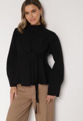 Czarny Kardigan z Wiskozą i Wiązaniem w Pasie Tusvela. Czarne kardigany Born2be, bez wzorów, z jeansu. Za 119.99 zł.