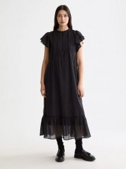 Scotch & Soda Sukienka w kolorze czarnym rozmiar: 36. Czarne sukienki Scotch & Soda, bez wzorów, z bawełny, bez kołnierzyka, bez ramiączek, maxi. Za 219.95 zł.