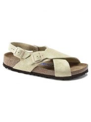 Birkenstock Skórzane sandały "Tulum" w kolorze kremowym rozmiar: 39. Brązowe sandały Birkenstock, bez wzorów, klasyczne, z otwartym noskiem, bez obcasa, bez zapięcia. Za 461.21 zł.