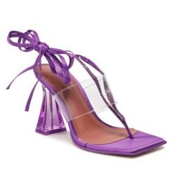 Sandały Call It Spring. Fioletowe sandały Call it Spring, bez wzorów, bez obcasa, na słupku, bez zapięcia. Za 179.99 zł.