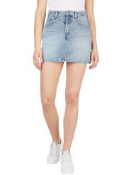 Pepe Jeans Spódnica dżinsowa "Rachel" w kolorze błękitnym rozmiar: M. Niebieskie spódnice Pepe Jeans, na co dzień, m, z aplikacjami, z jeansu, klasyczne, mini, proste. Za 136.13 zł.