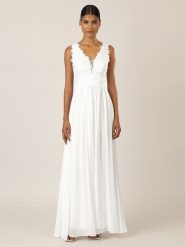 APART Sukienka w kolorze białym rozmiar: 34. Białe sukienki Apart, bez wzorów, z koronki, bez kołnierzyka, bez ramiączek, maxi. Za 175.67 zł.