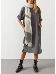 LA Angels Sukienka w kolorze szarym rozmiar: L. Szare sukienki LA Angels, l, bez wzorów, bez kołnierzyka, bez ramiączek, midi. Za 156.98 zł.