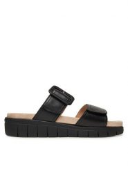 Caprice Klapki 9-27203-44 Czarny. Czarne klapki Caprice, bez wzorów, ze skóry, bez obcasa. Za 227.99 zł.