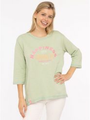 Zwillingsherz Koszulka "Smile" w kolorze zielonym rozmiar: XXL. Zielone bluzki Zwillingsherz, xxl, bez wzorów, bez kołnierzyka, bez ramiączek. Za 113.99 zł.