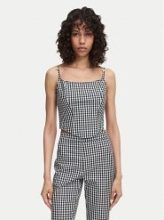 Guess Top W6YH94 W4487 Czarny Slim Fit. Czarne topy Guess, l, z aplikacjami, z syntetyku, bez kołnierzyka, bez ramiączek. Za 344.99 zł.
