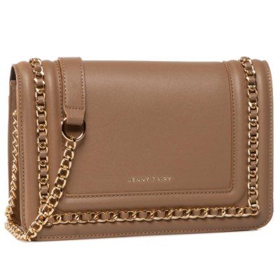 Jenny Fairy RX1303 Beżowy. Brązowe torebki klasyczne Jenny Fairy, bez wzorów, ze skóry ekologicznej, bez dodatków. Za 99.99 zł.