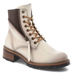 Beżowe Botki Vinceza Stylowe Buty Damskie. Brązowe botki VINCEZA, bez wzorów, bez obcasa, na obcasie, bez zapięcia. Za 161.99 zł.