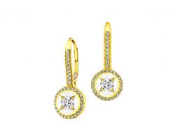 Kolczyki z żółtego złota z diamentami - 0,33 ct - próba 585. Żółte kolczyki Apart, z diamentem, złote. Za 5,790.00 zł.