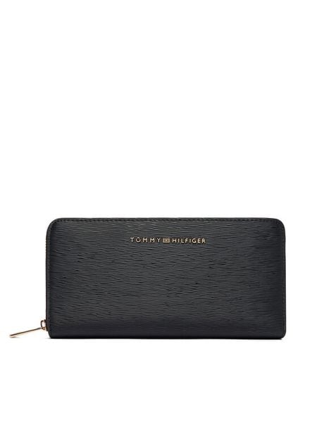 Tommy Hilfiger Portfel Th Modern Large Zip Around AW0AW18933 Czarny. Czarne portfele TOMMY HILFIGER, bez wzorów, ze skóry. Za 309.99 zł.