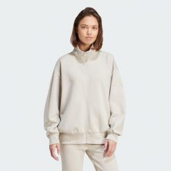Bluza Soft Lux Loose Full-Zip. Brązowe bluzy Adidas, l, bez wzorów, bez kaptura. Za 349.00 zł.