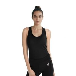 Damski podkoszulek sportowy Merino. Czarne koszulki sportowe FJORK MERINO, bez wzorów, z wełny, bez ramiączek. W wyprzedaży za 199.00 zł.