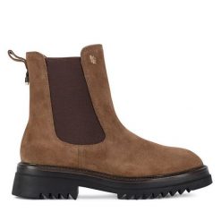Sztyblety MEXX. Brązowe botki Mexx, bez wzorów, bez obcasa, na płaskiej podeszwie, bez zapięcia. Za 244.99 zł.