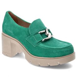 Zielone Półbuty Lemar Damskie Eleganckie Buty. Zielone czółenka Lemar, bez wzorów, bez obcasa, na obcasie, bez zapięcia. Za 288.99 zł.