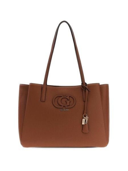 Guess Torebka 180981 Brązowy. Brązowe shopper Guess, z aplikacjami, ze skóry, bez dodatków. Za 434.99 zł.