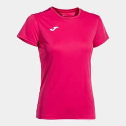 Koszulka do biegania damska Joma Combi z krótkim rękawem. Czerwone bluzki Joma, s, bez wzorów, sportowe, bez kołnierzyka, bez ramiączek. Za 59.99 zł.