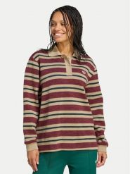 Adidas Bluza Stripe Knitted Polo Top LG4083 Bordowy Regular Fit. Czerwone bluzy Adidas, m, bez wzorów, z syntetyku, bez kaptura. Za 269.99 zł.