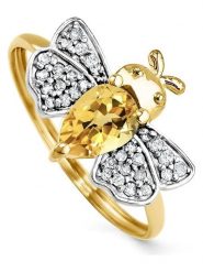 OR Carats Złoty pierścionek z kamieniami szlachetnymi rozmiar: 58. Żółte pierścionki OR Carats, z cytrynem, złote. Za 869.99 zł.