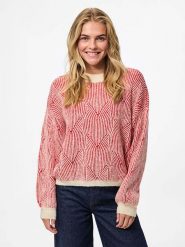 Pieces Sweter "Pcjenna" w kolorze jasnoróżowo-czerwonym rozmiar: XL. Czerwone swetry Pieces, xl, bez wzorów, ze splotem, bez ramiączek. Za 154.43 zł.