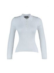 Trendyol Koszulka polo w kolorze białym rozmiar: S. Białe koszulki polo Trendyol, s, bez wzorów, prążkowane, bez kołnierzyka, bez ramiączek. Za 69.95 zł.