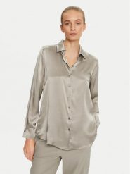 Marella Koszula Sifone 2423116035 Beżowy Regular Fit. Brązowe koszule Marella, bez wzorów, z satyny, bez kołnierzyka, bez ramiączek. Za 539.99 zł.