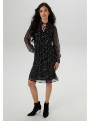 Aniston Sukienka w kolorze czarnym rozmiar: 46. Czarne sukienki Aniston, na co dzień, bez wzorów, bez kołnierzyka, bez ramiączek, midi, proste. Za 74.28 zł.