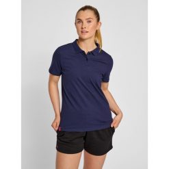 Damska elastyczna koszulka polo Hummel Red. Niebieskie koszulki polo Hummel, na wiosnę, s, bez wzorów, z bawełny, bez kołnierzyka, bez ramiączek. Za 176.50 zł.