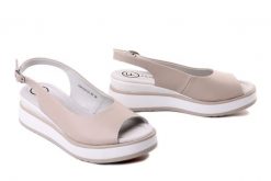 Filippo DS6153/26 BE Beżowy, sandały damskie. Brązowe sandały Filippo, bez wzorów, ze skóry, eleganckie, bez obcasa, na koturnie, bez zapięcia. Za 174.90 zł.