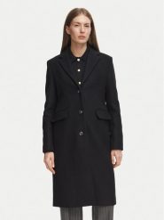 Tommy Hilfiger Płaszcz wełniany Classic WW0WW51106 Czarny Regular Fit. Czarne płaszcze TOMMY HILFIGER, na zimę, bez wzorów, z wełny, bez kaptura. Za 1,499.00 zł.