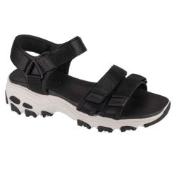 Sandały Kobieta Skechers D´Lites-Fresh Catch czarny. Czarne sandały Skechers, bez wzorów, z tkaniny, bez obcasa, bez zapięcia. Za 279.99 zł.