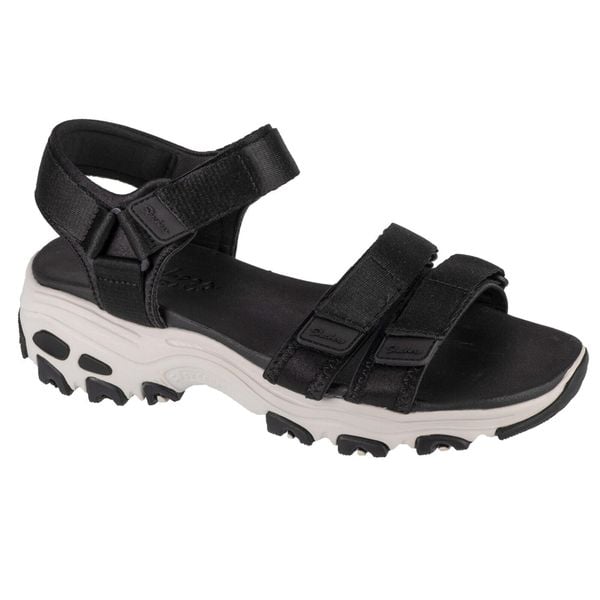 Sandały Kobieta Skechers D´Lites-Fresh Catch czarny. Czarne sandały Skechers, bez wzorów, bez obcasa, bez zapięcia. Za 279.99 zł.
